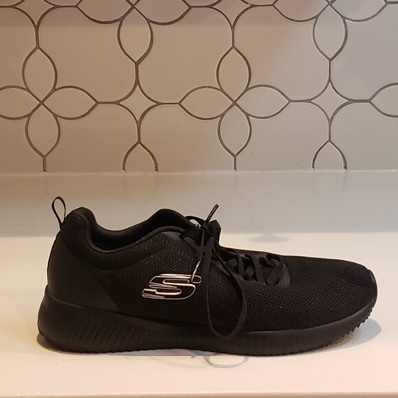 Sketchers Black Memory Foam Lite Weight Lace Up Sneakers Size 8 1/2 - Picture 7 of 11